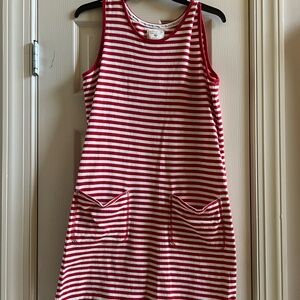 Red and White Striped Sleeveless Dress EUC